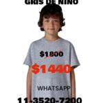 Remera para sublimar Gris Niño / Niña